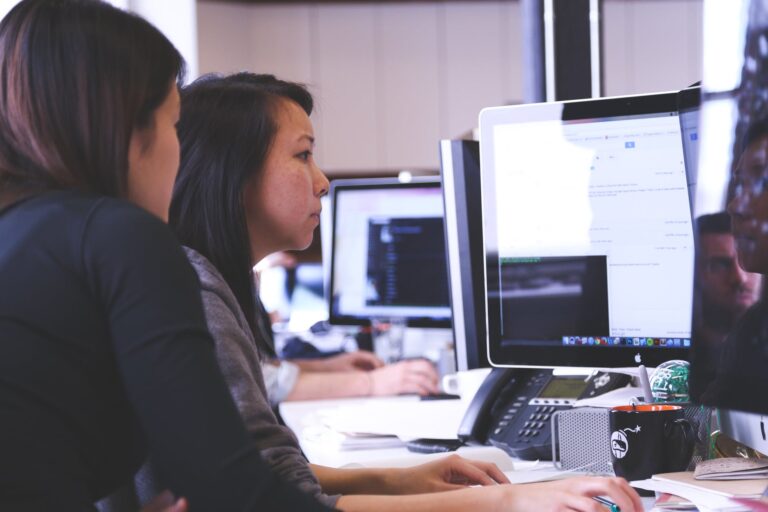 working woman technology computer